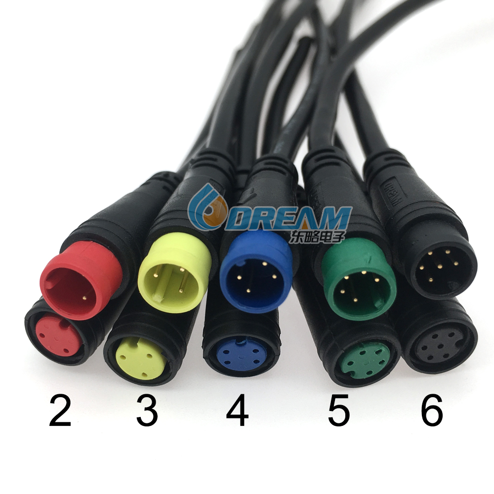 M8 IP65 2 3 4 5 6 8 芯電動(dòng)自行車配件線信號(hào)線防水連接器